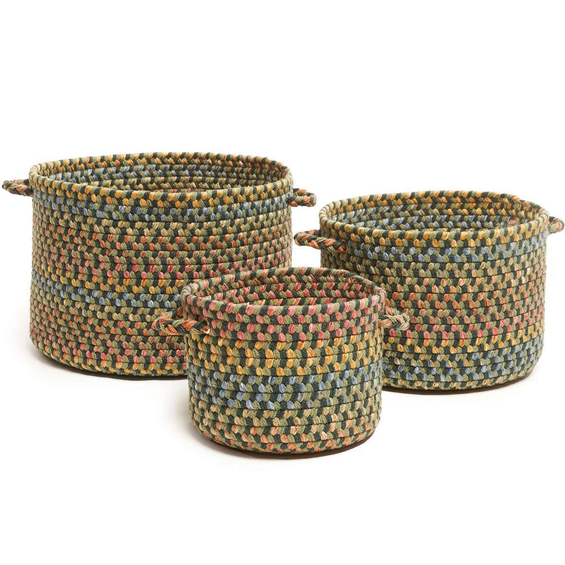 Rhody Rug Woodstock Braided Handmade Basket 3PC