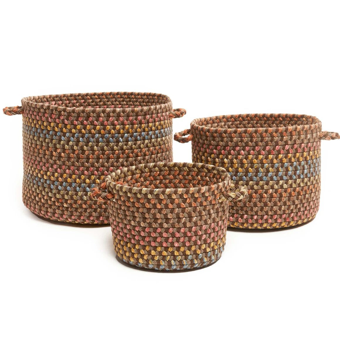 Rhody Rug Woodstock Braided Handmade Basket 3PC