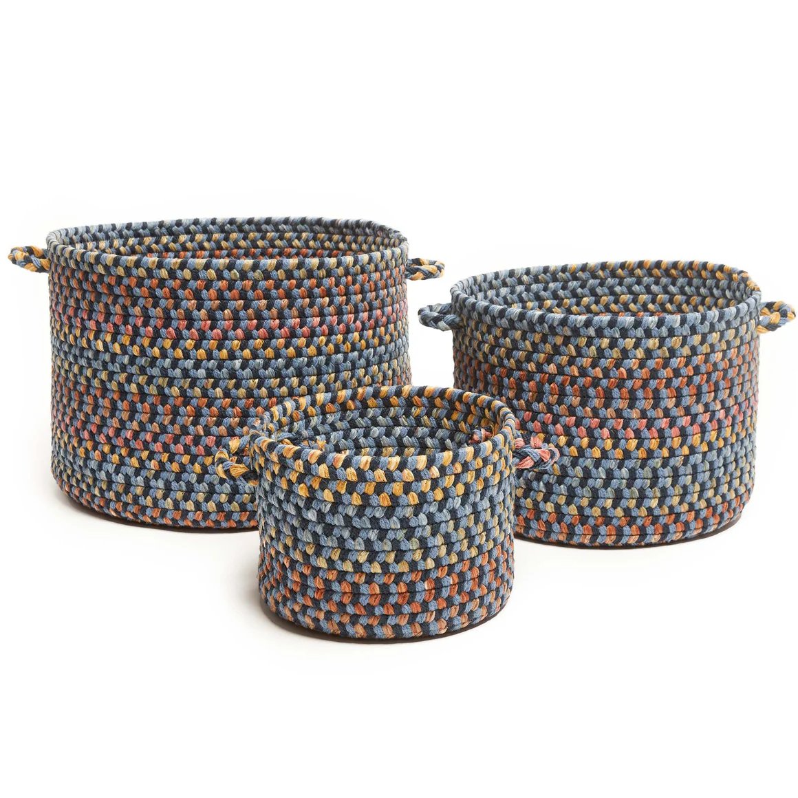 Rhody Rug Woodstock Braided Handmade Basket 3PC