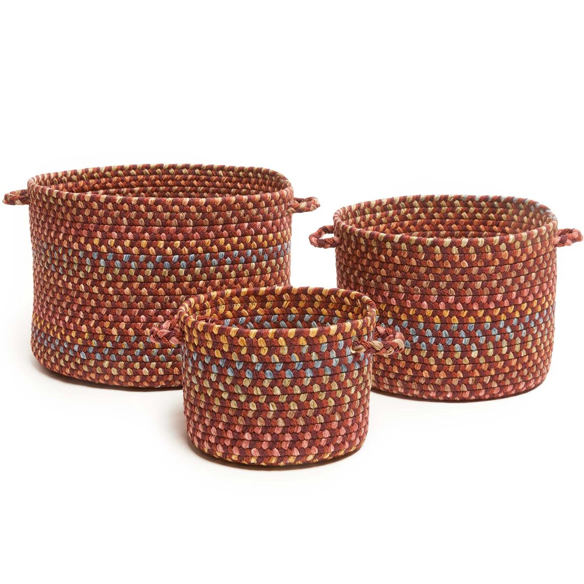Rhody Rug Woodstock Braided Handmade Basket 3PC