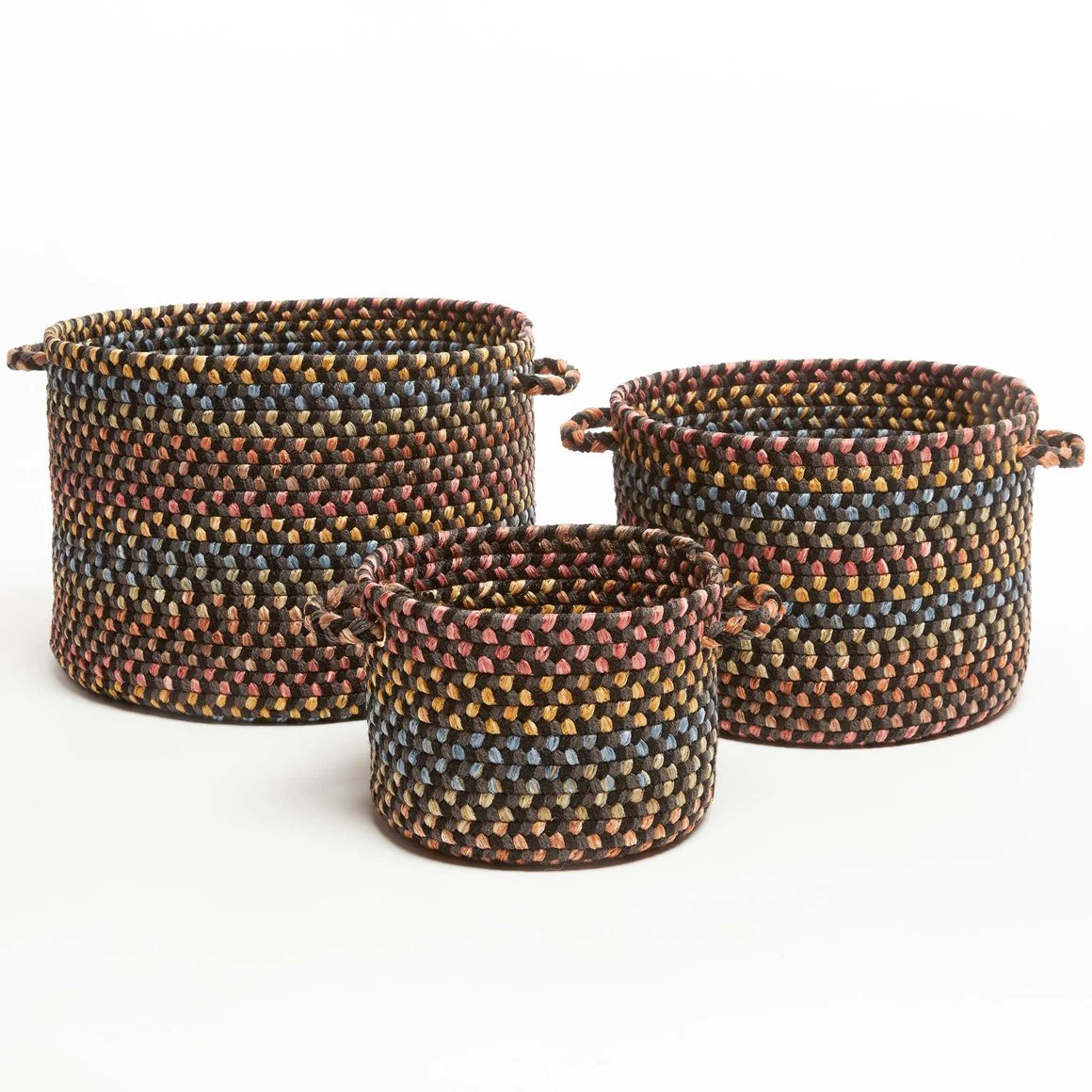 Rhody Rug Woodstock Braided Handmade Basket 3PC