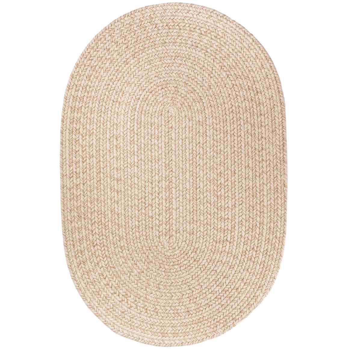 Rhody Rug Wool Solids Braided Oval Reversible Area Rugs