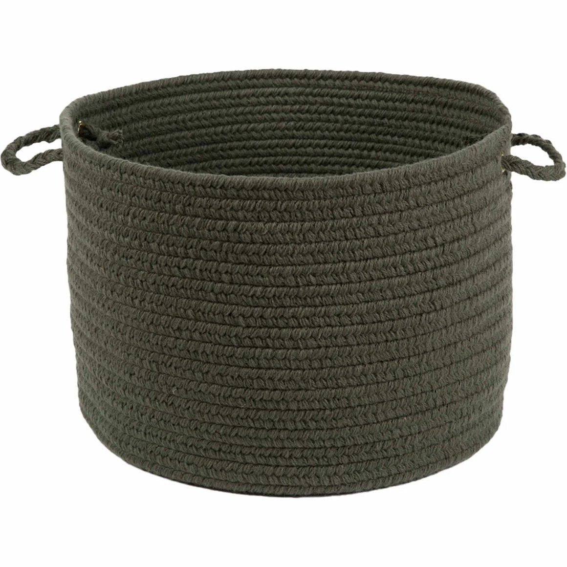 Rhody Rug Wool Solids Flat Braid Handmade Basket