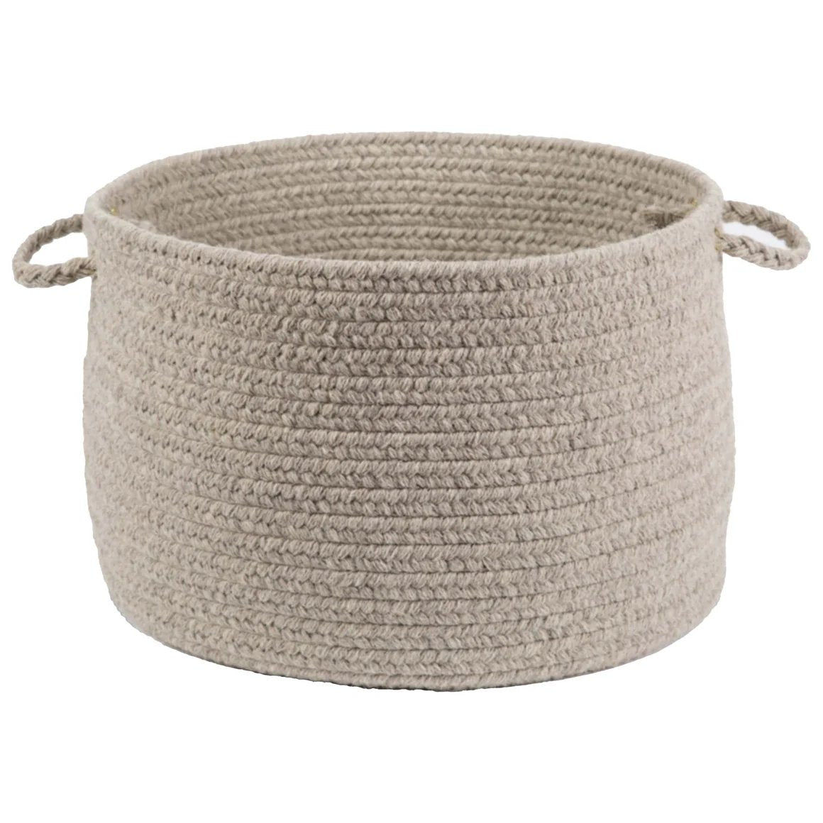Rhody Rug Wool Solids Flat Braid Handmade Basket