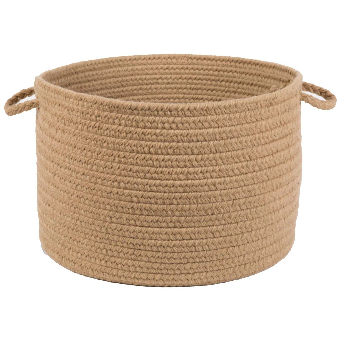 Rhody Rug Wool Solids Flat Braid Handmade Basket