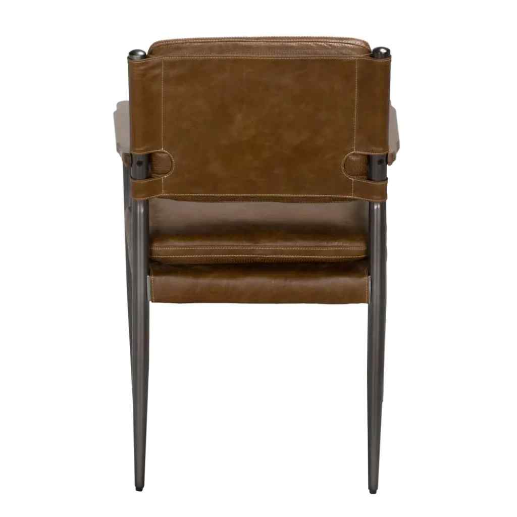 Noir Wooster Brown Leather Dining Chair