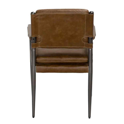 Noir Wooster Brown Leather Dining Chair