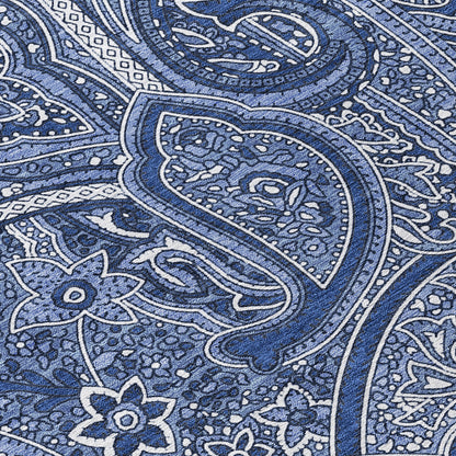 Addison Rugs Woven Blocks Blue Washable Indoor-Outdoor Rug