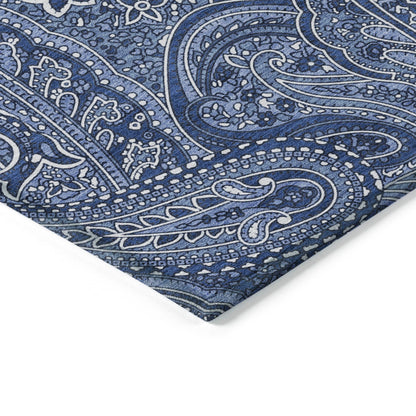 Addison Rugs Woven Blocks Blue Washable Indoor-Outdoor Rug