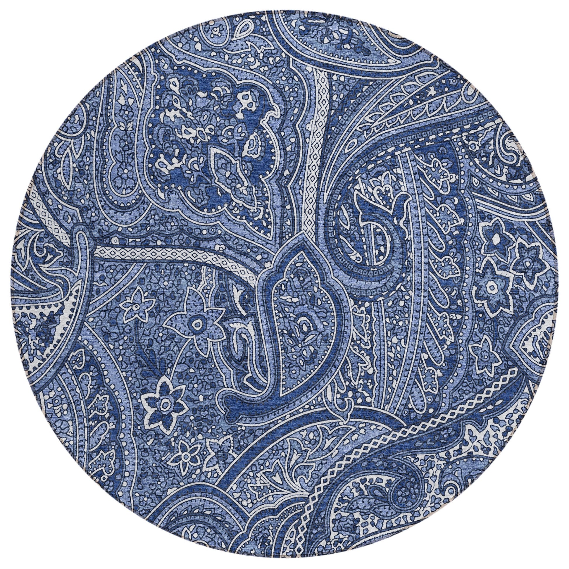 Addison Rugs Woven Blocks Blue Washable Indoor-Outdoor Rug