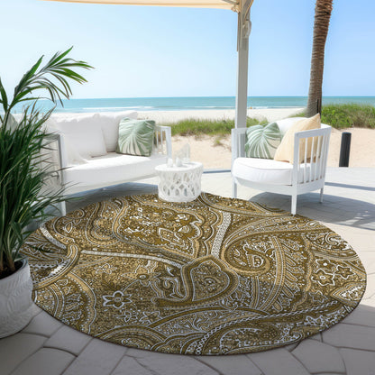 Addison Rugs Woven Blocks Brown Washable Indoor-Outdoor Rug