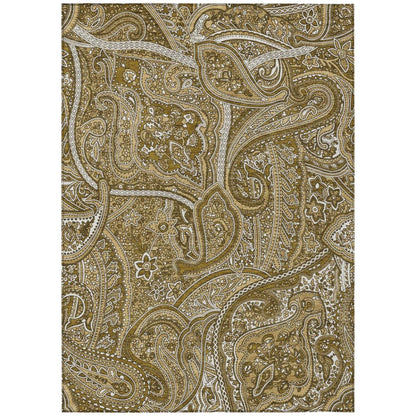 Addison Rugs Woven Blocks Brown Washable Indoor-Outdoor Rug