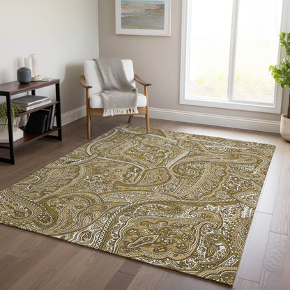Addison Rugs Woven Blocks Brown Washable Indoor-Outdoor Rug