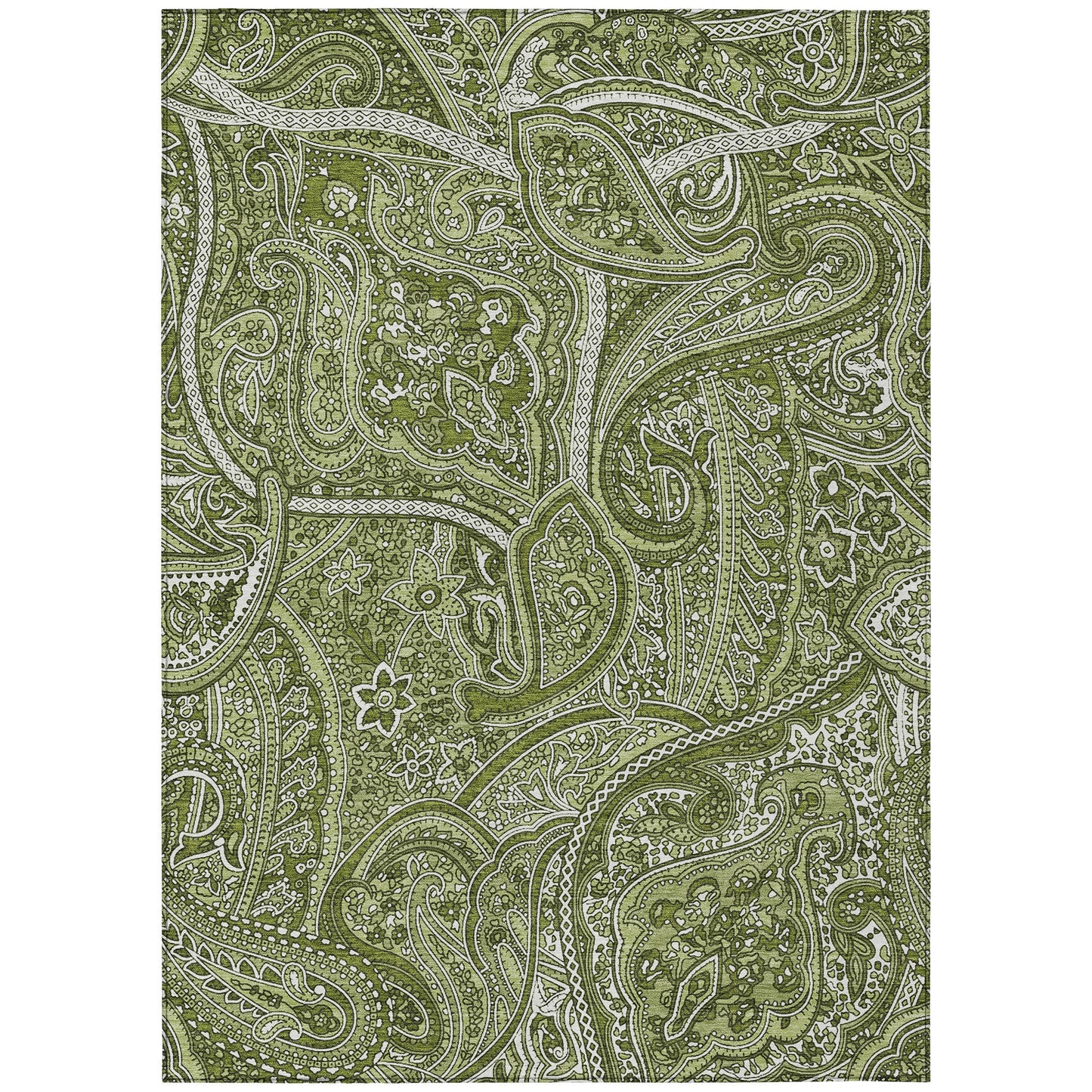 Addison Rugs Woven Blocks Green Washable Indoor-Outdoor Rug