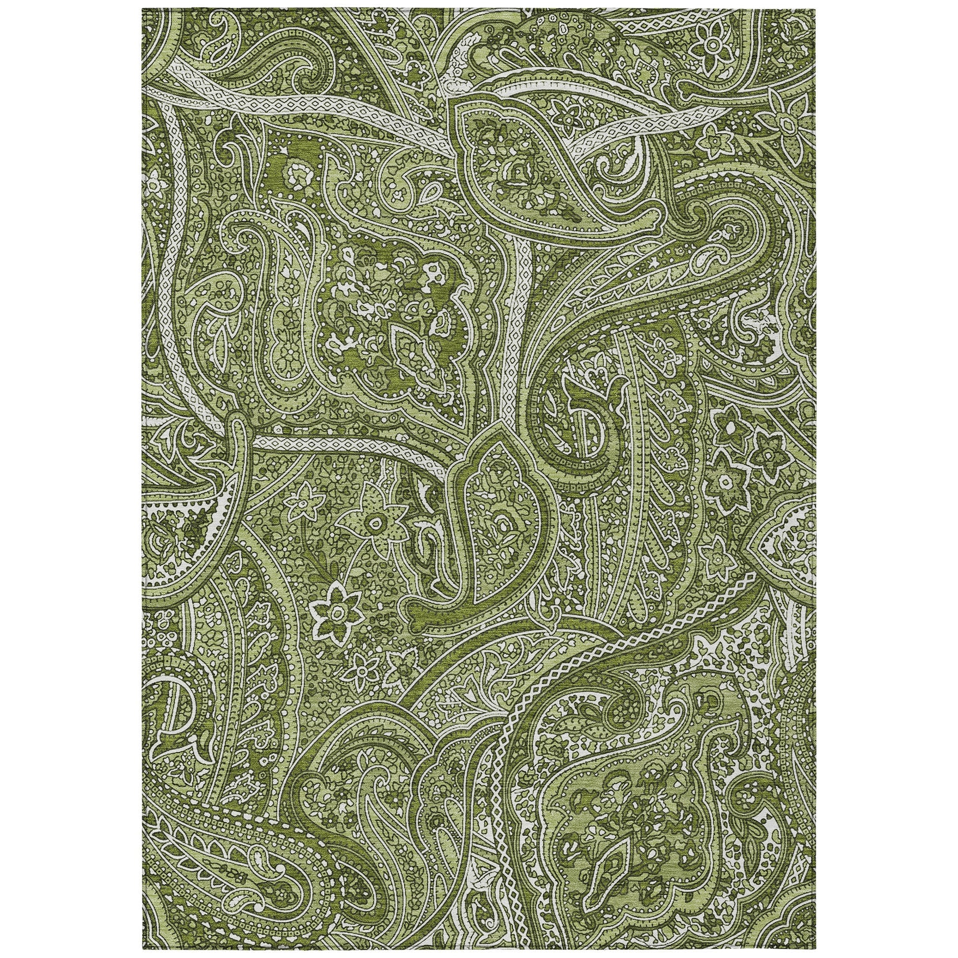 Addison Rugs Woven Blocks Green Washable Indoor-Outdoor Rug