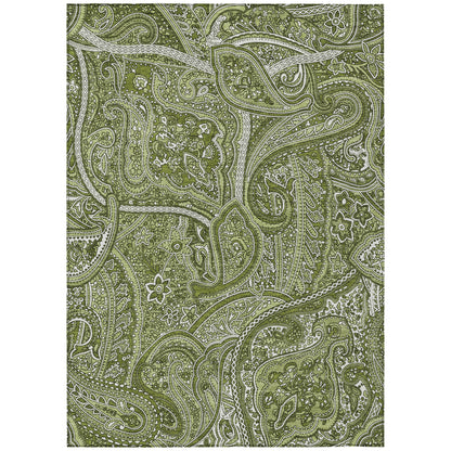 Addison Rugs Woven Blocks Green Washable Indoor-Outdoor Rug