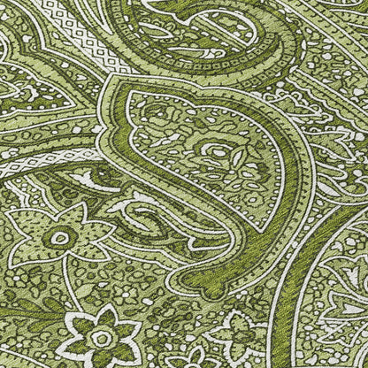 Addison Rugs Woven Blocks Green Washable Indoor-Outdoor Rug