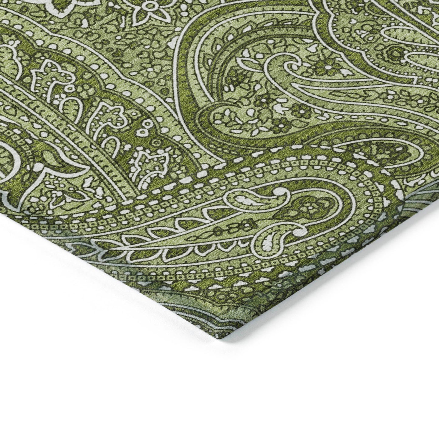 Addison Rugs Woven Blocks Green Washable Indoor-Outdoor Rug