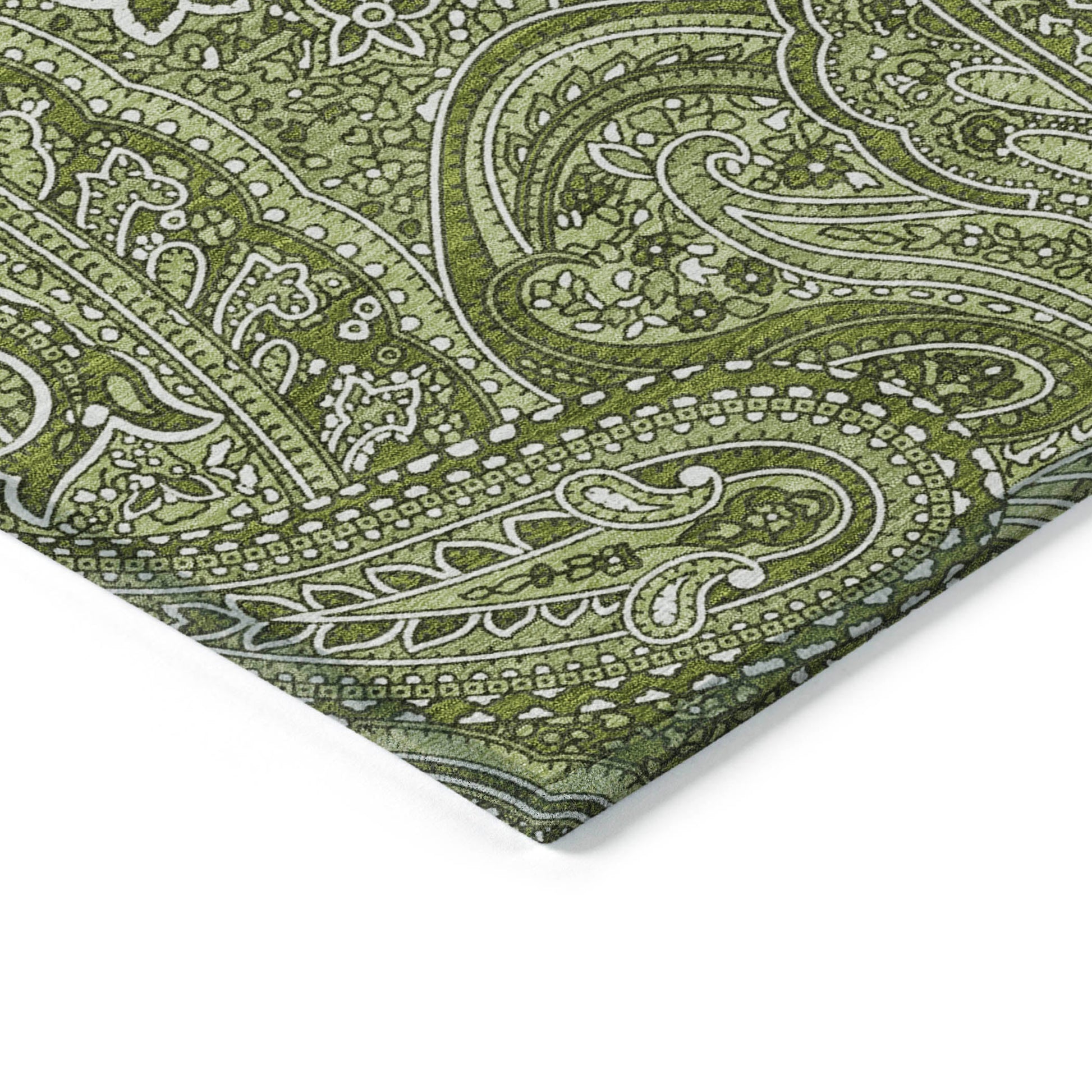 Addison Rugs Woven Blocks Green Washable Indoor-Outdoor Rug