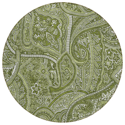 Addison Rugs Woven Blocks Green Washable Indoor-Outdoor Rug