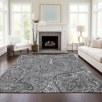 Addison Rugs Woven Blocks Grey Washable Indoor-Outdoor Rug