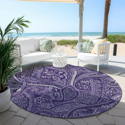 Addison Rugs Woven Blocks Purple Washable Indoor-Outdoor Rug