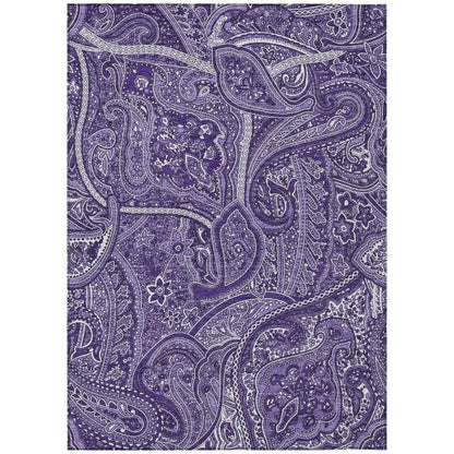 Addison Rugs Woven Blocks Purple Washable Indoor-Outdoor Rug