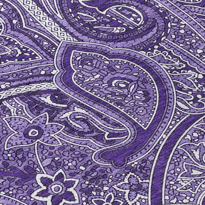 Addison Rugs Woven Blocks Purple Washable Indoor-Outdoor Rug