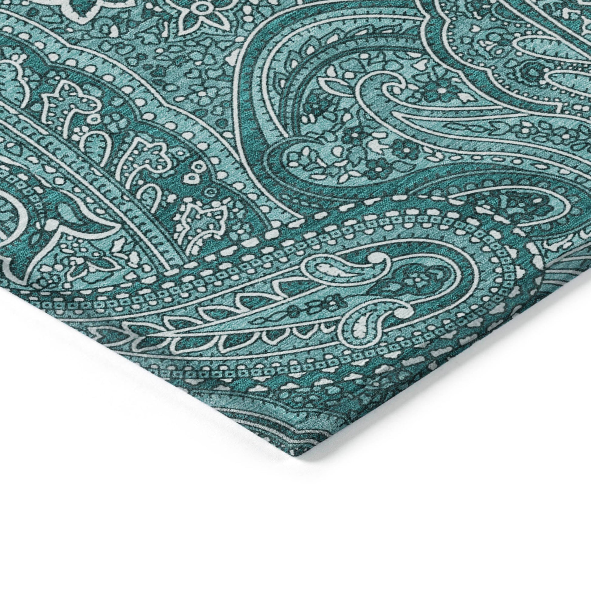 Addison Rugs Woven Blocks Teal Washable Indoor-Outdoor Rug