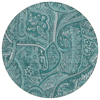 Addison Rugs Woven Blocks Teal Washable Indoor-Outdoor Rug