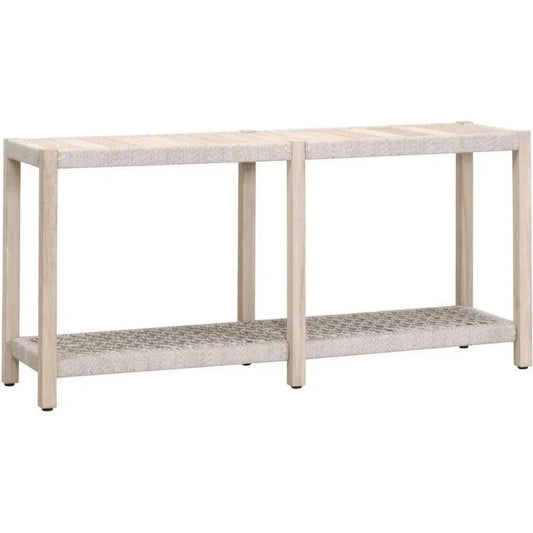 Wrap Outdoor Console Sofa Table for Patio Teak-Outdoor Console Tables-Essentials For Living-LOOMLAN