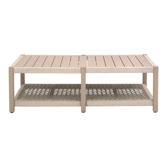 Essentials For Living Wrap Wooden Rectangular Outdoor Coffee Table