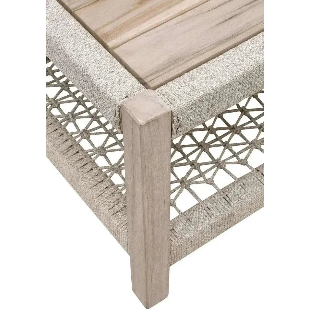 Wrap Outdoor Teak Square Coffee Table-Outdoor Coffee Tables-Essentials For Living-LOOMLAN