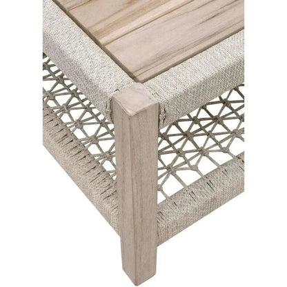 Wrap Outdoor Teak Square Coffee Table-Outdoor Coffee Tables-Essentials For Living-LOOMLAN