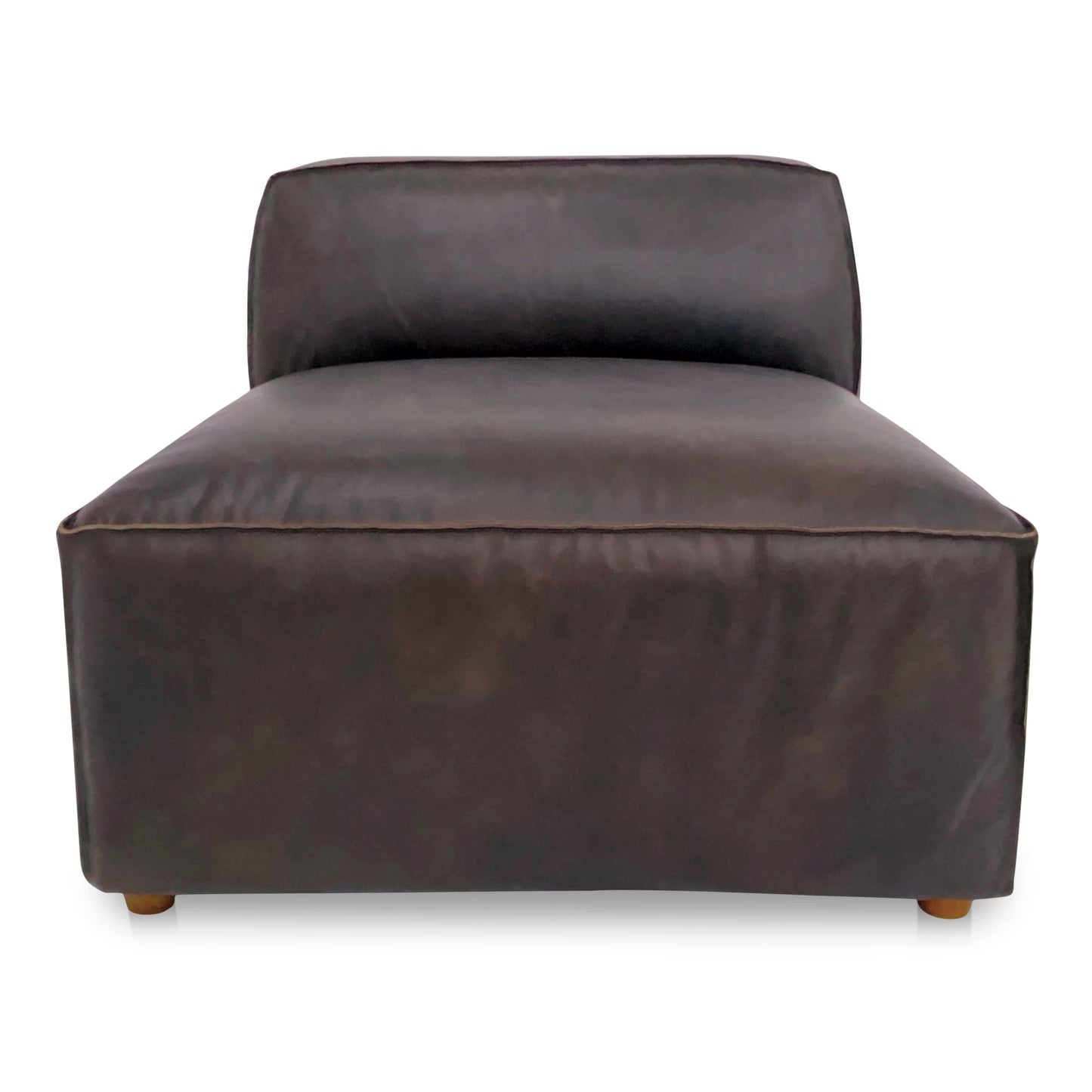 Form Espresso Brown Leather Slipper Modular Sofa