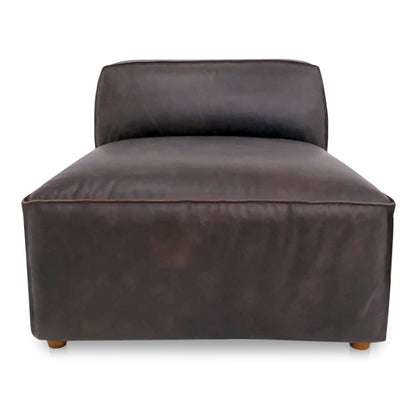 Form Espresso Brown Leather Slipper Modular Sofa