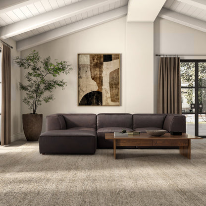 Moe's Home Form Espresso Brown Leather Ottoman