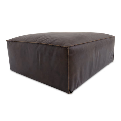 Moe's Home Form Espresso Brown Leather Ottoman