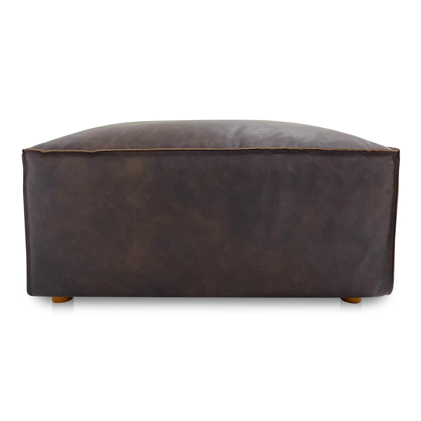 Moe's Home Form Espresso Brown Leather Ottoman