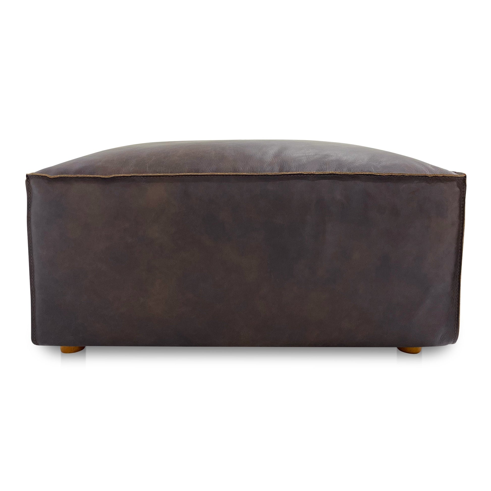 Moe's Home Form Espresso Brown Leather Ottoman