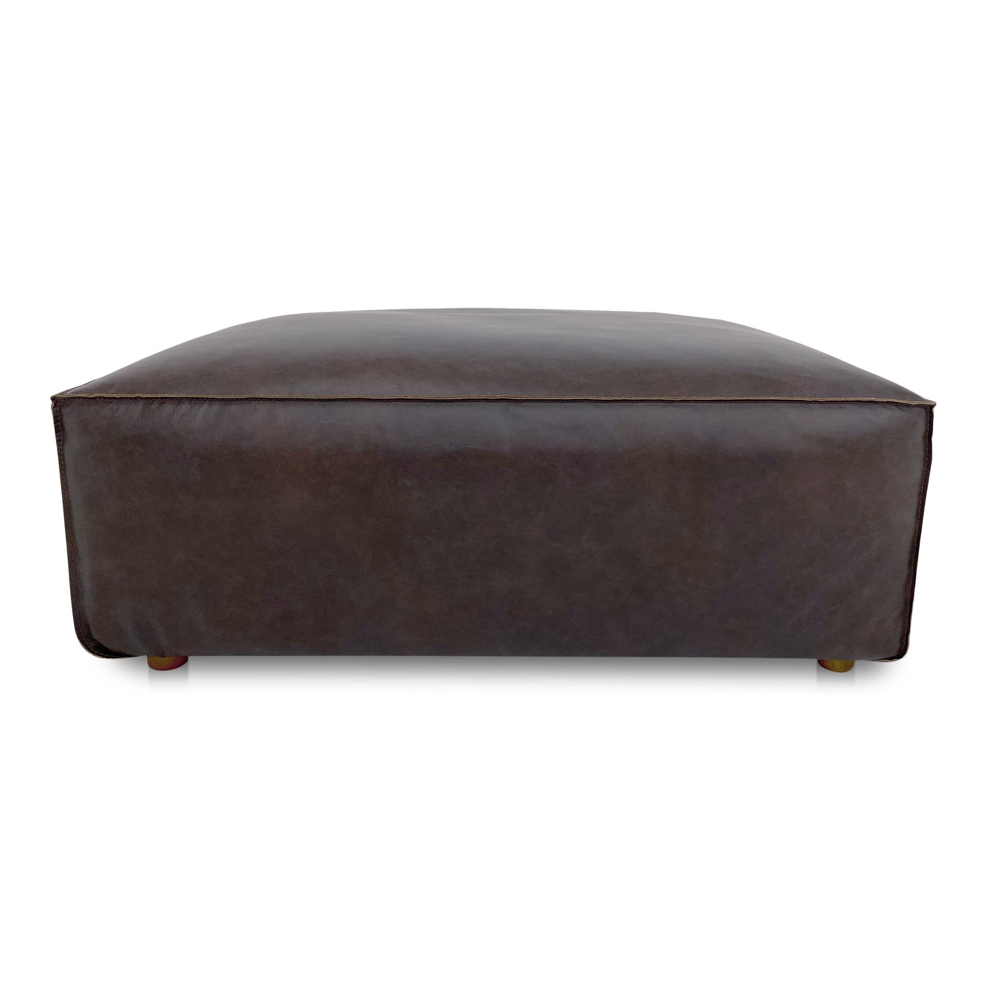 Moe's Home Form Espresso Brown Leather Ottoman