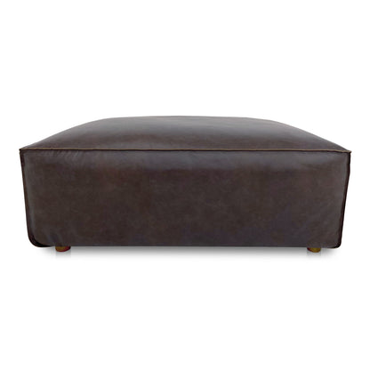 Moe's Home Form Espresso Brown Leather Ottoman