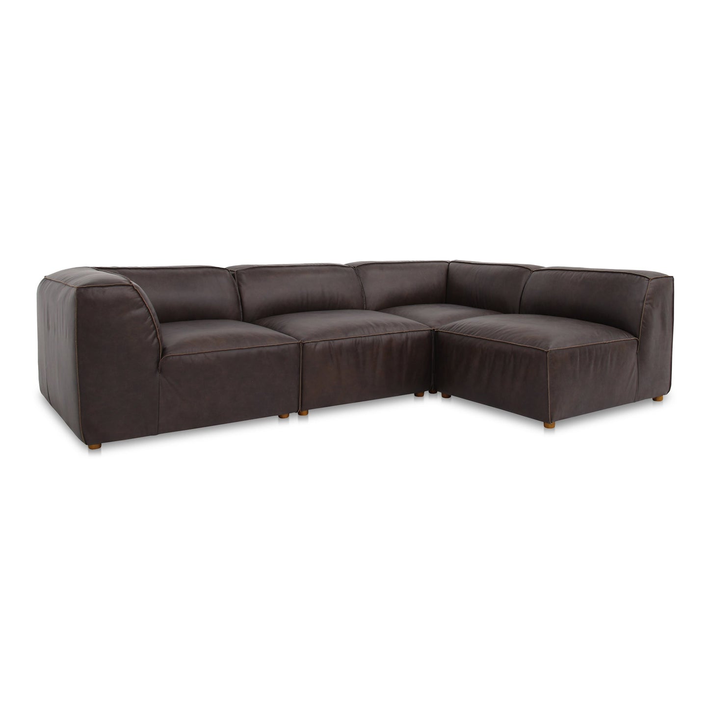 Form Signature Brown Leather Modular Sectional