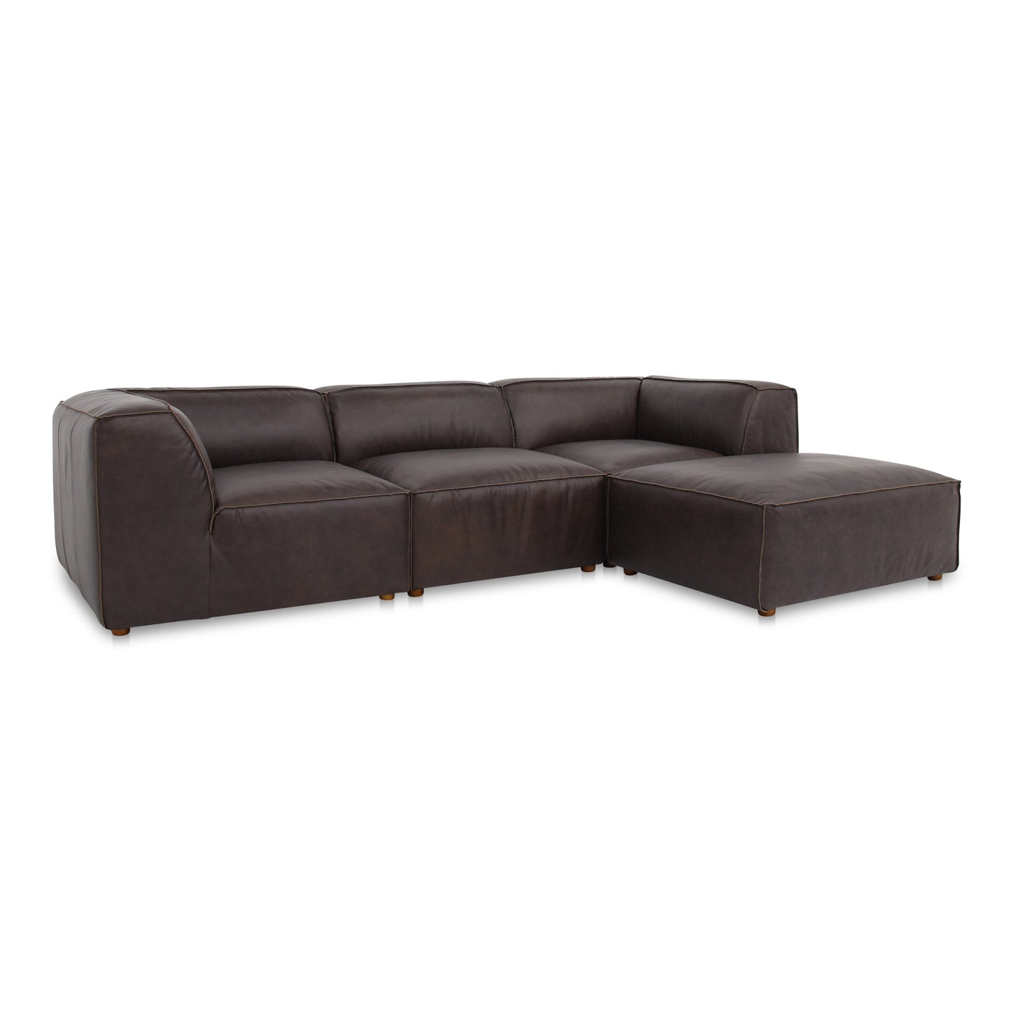 Form Espresso Leather Lounge Modular Sectional