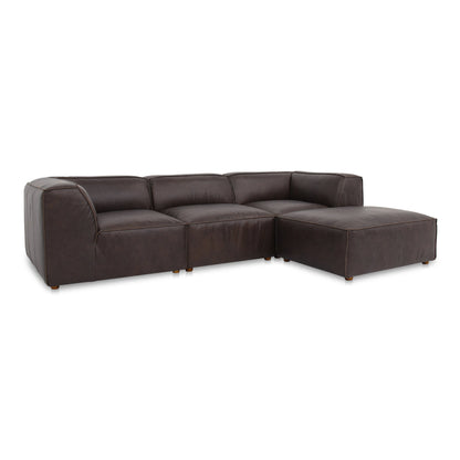 Form Espresso Leather Lounge Modular Sectional