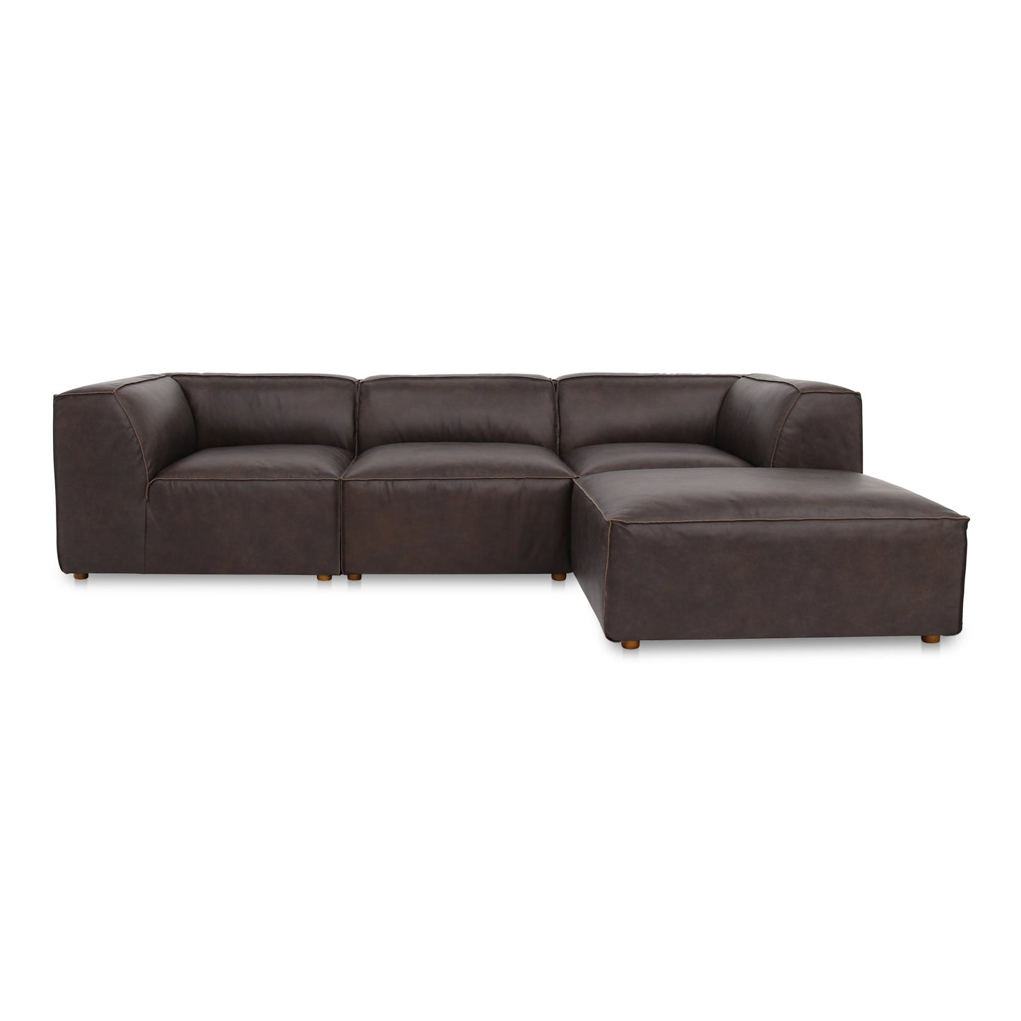 Form Espresso Leather Lounge Modular Sectional