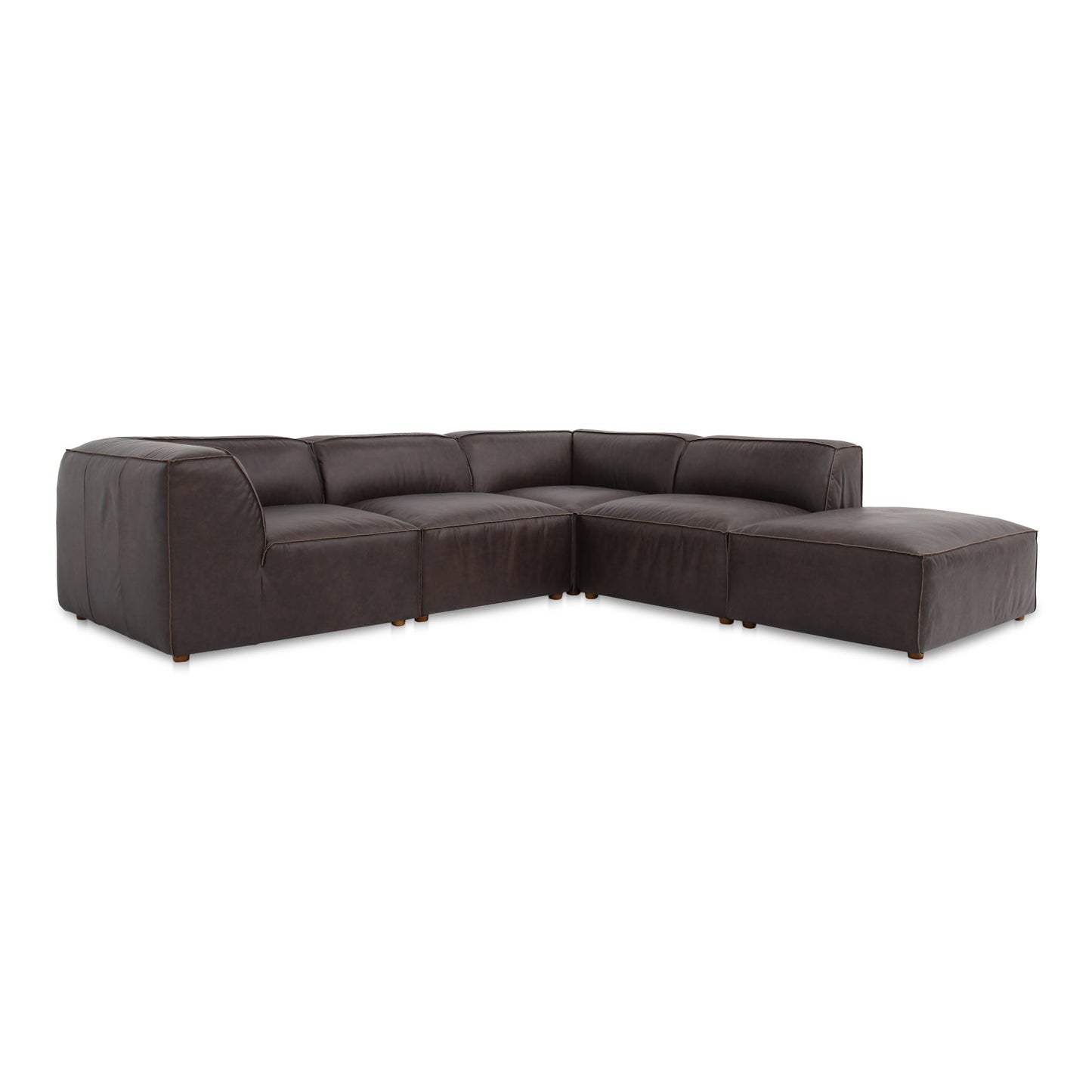 Form Leather Classic L-Shaped Modular Sectional
