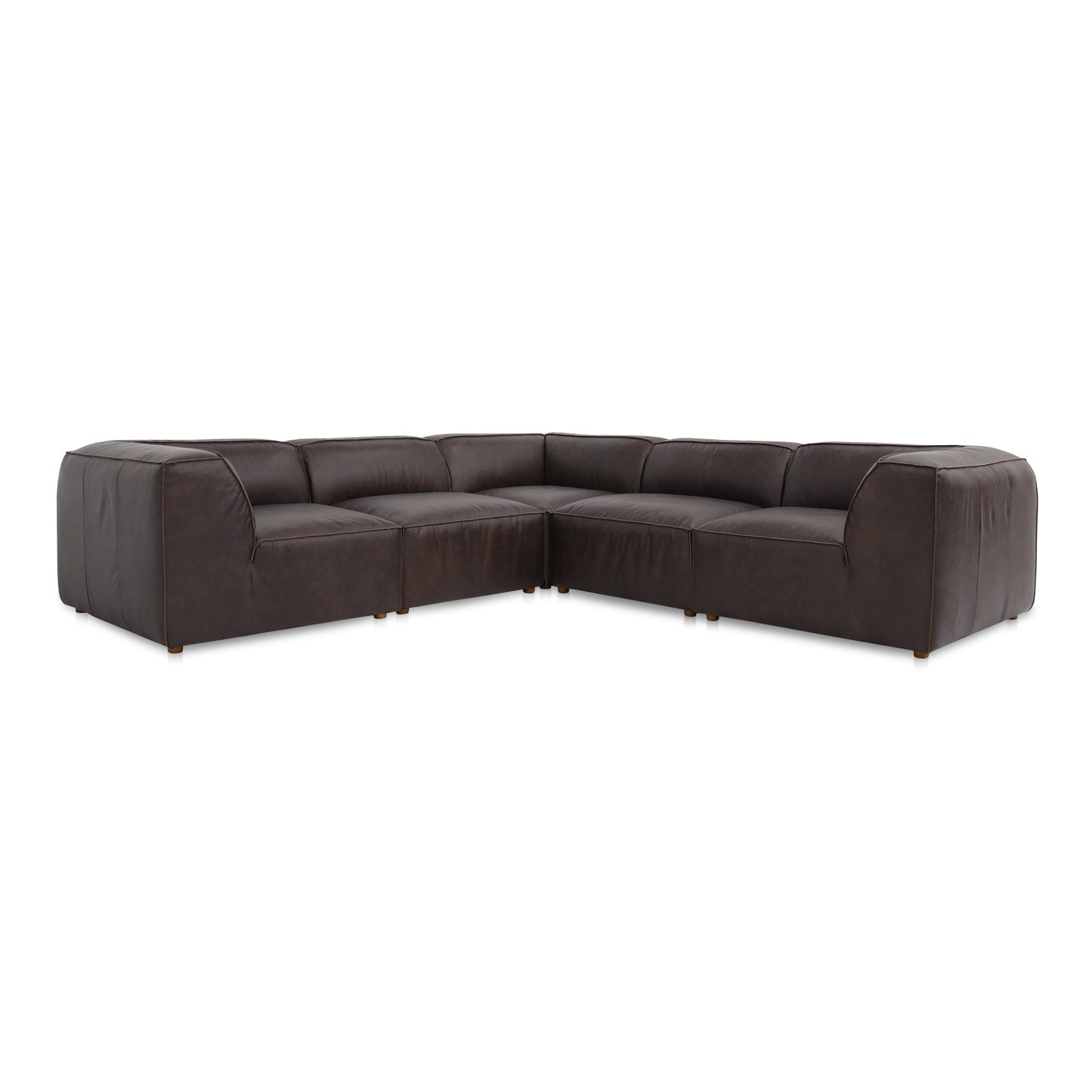 Form Leather Classic L-Shaped Modular Sectional