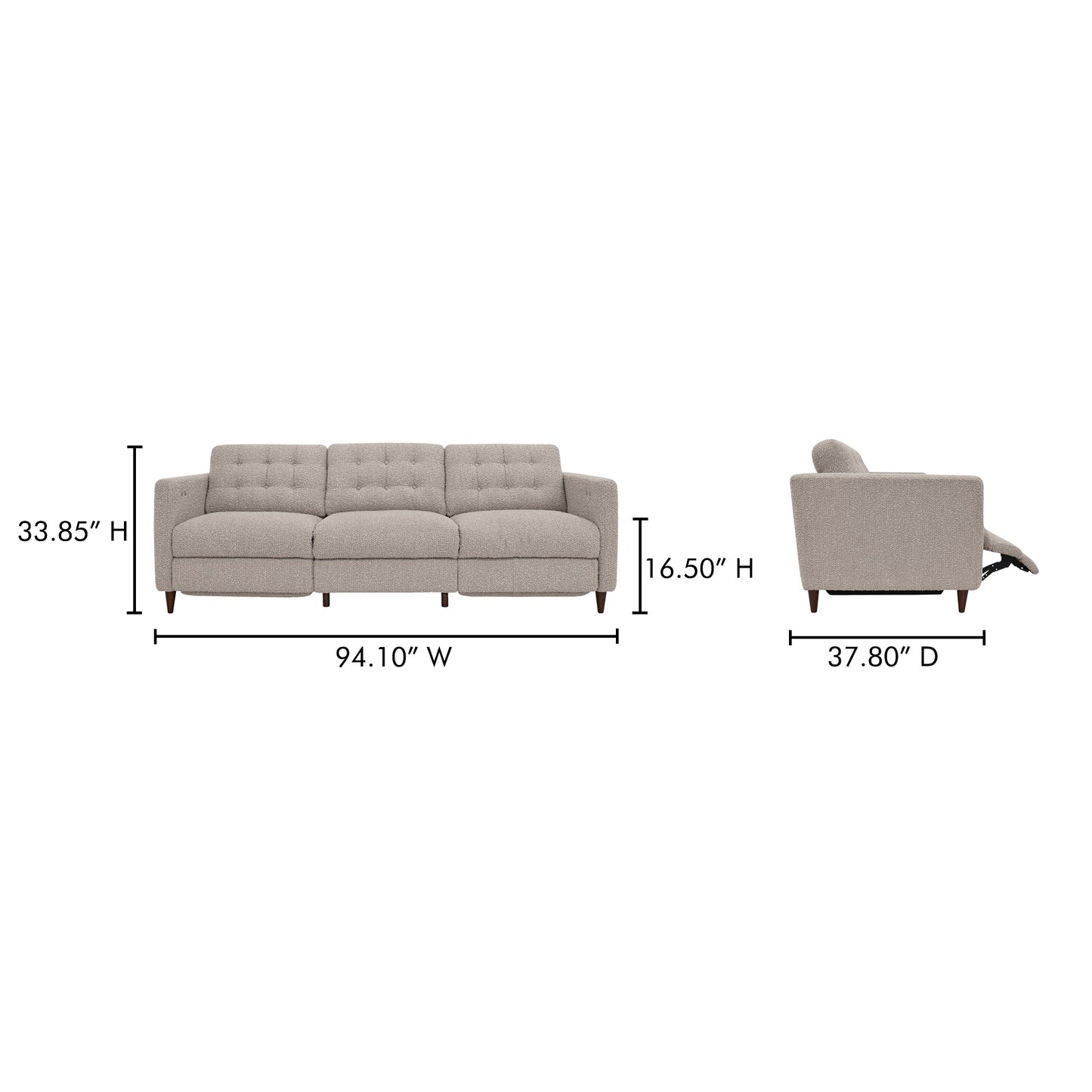 Bridgers Dual Controls Power Recliner Sofa