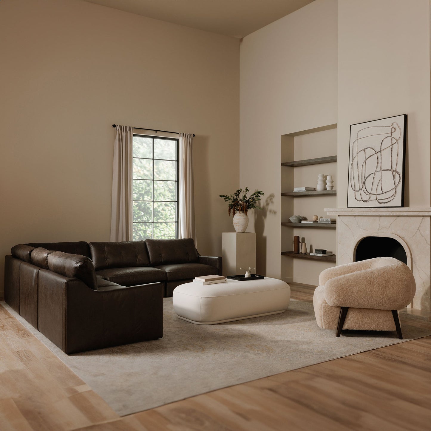 Thurlow Leather Slipper Modular Sofa